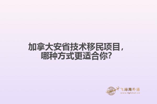 加拿大安省技術(shù)移民項目，哪種方式更適合你？