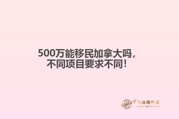 500萬能移民加拿大嗎，不同項(xiàng)目要求不同！