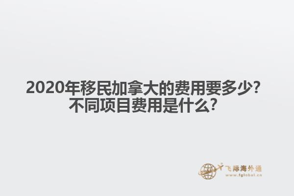 2020年移民加拿大的費用要多少？不同項目費用是什么？