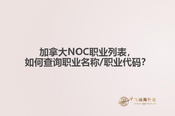 加拿大NOC職業(yè)列表，如何查詢職業(yè)名稱/職業(yè)代碼？