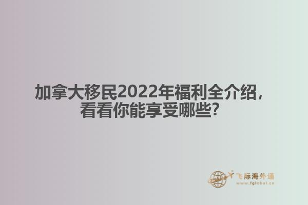 加拿大移民2022年福利全介紹，看看你能享受哪些？