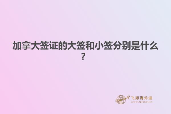 加拿大簽證的大簽和小簽分別是什么？