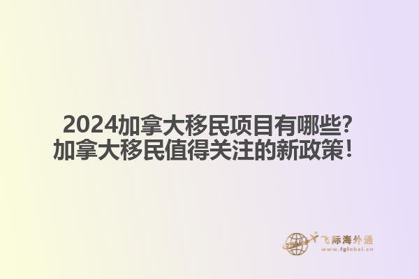  2024加拿大移民項(xiàng)目有哪些？加拿大移民值得關(guān)注的新政策！